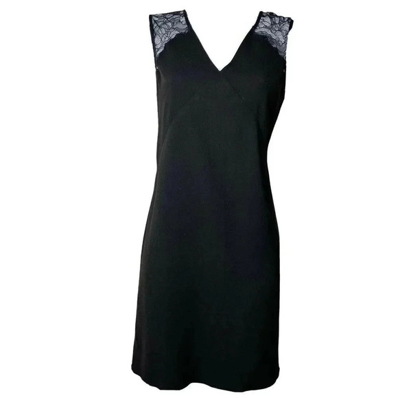 ALLSAINTS Prism black Sleeveless Sheath dress us size 4 UK size 8 lace - Picture 9 of 9